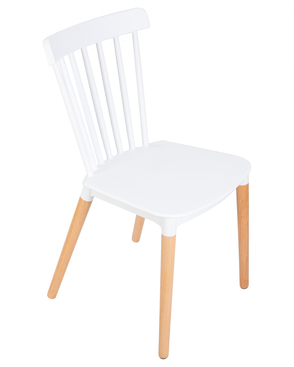 Стул обеденный DOBRIN THEO, ножки светлый бук, цвет белый (W-02)