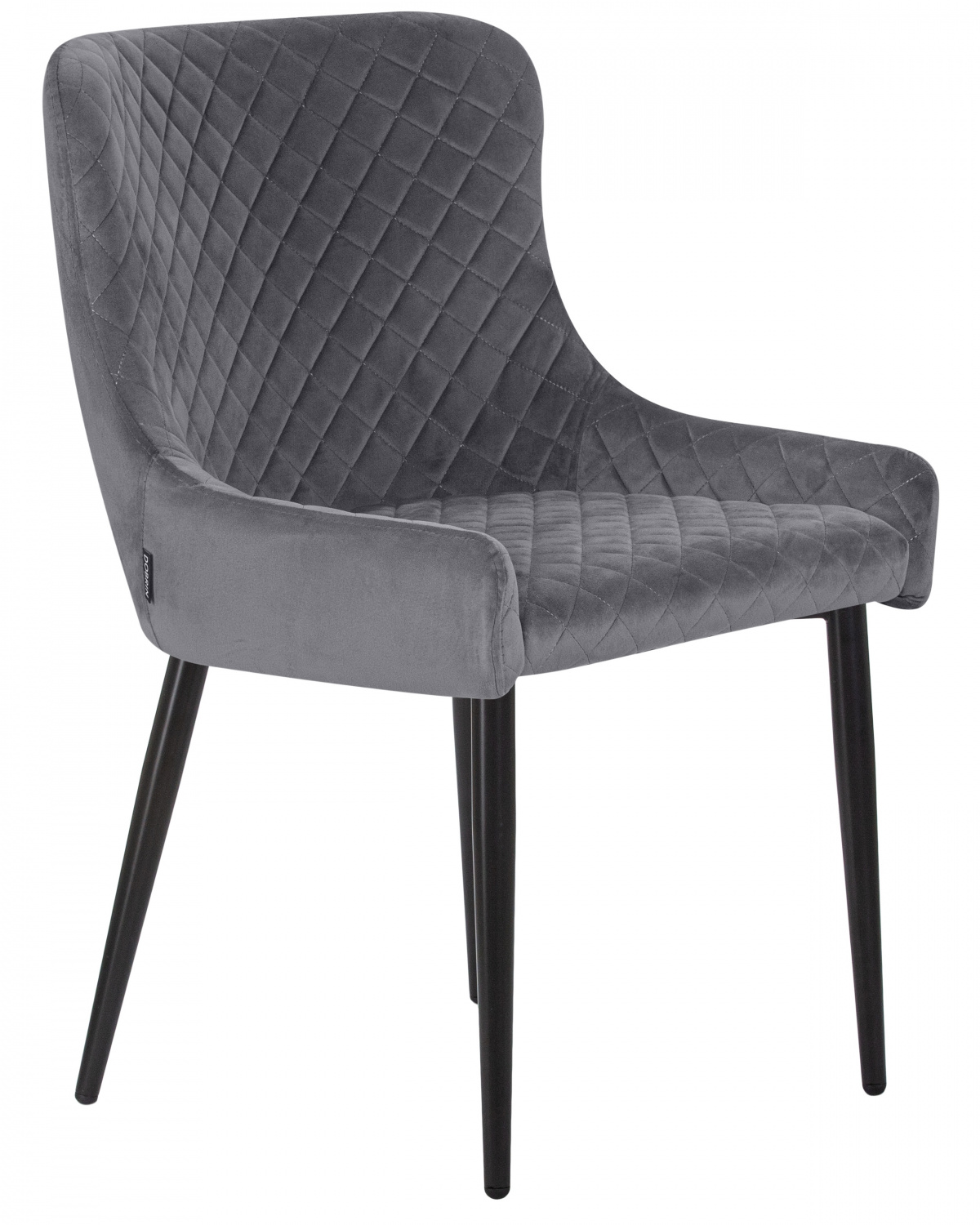 Стул обеденный DOBRIN RICHARD, черные матовые ножки, темно-серый велюр (V108-91)