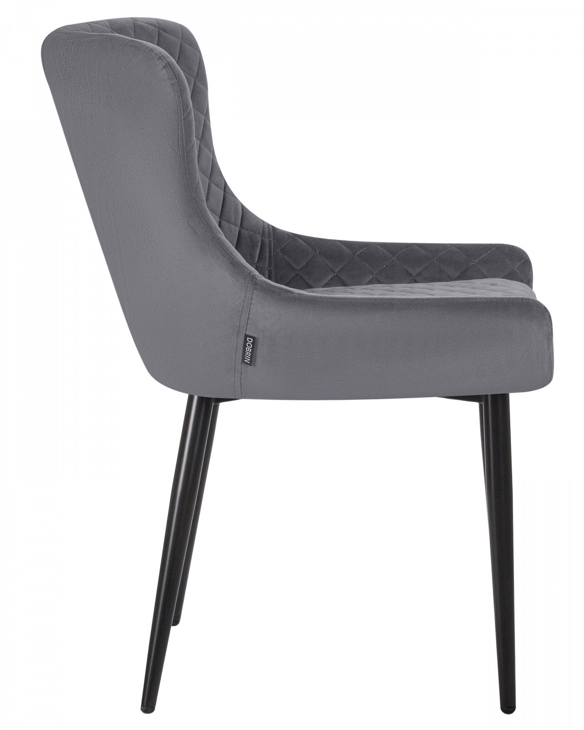 Стул обеденный DOBRIN RICHARD, черные матовые ножки, темно-серый велюр (V108-91)