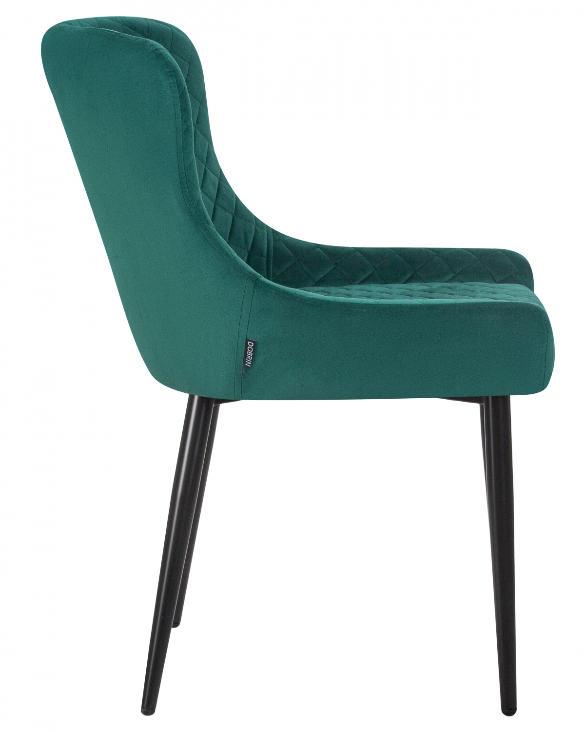 Стул обеденный DOBRIN RICHARD, черные матовые ножки, зелёный велюр (V108-64)