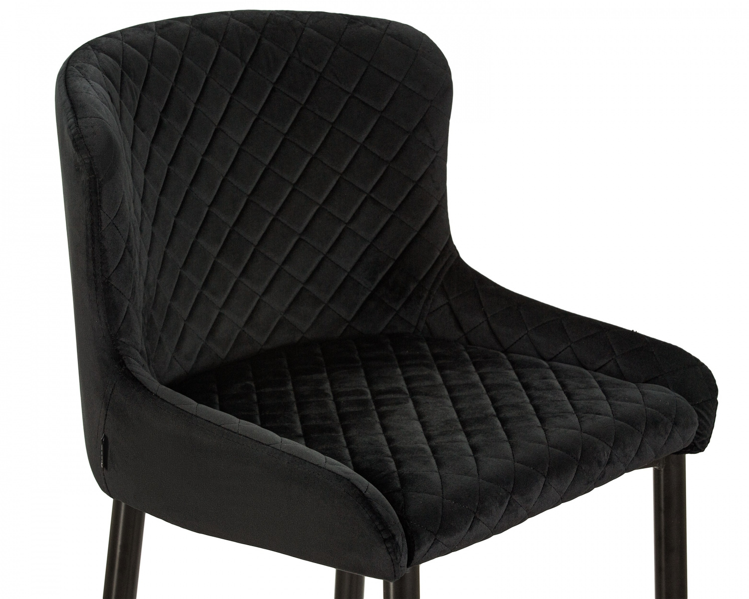 Стул барный DOBRIN CHRISTIAN'75, черные ножки, черный велюр (V108-77)