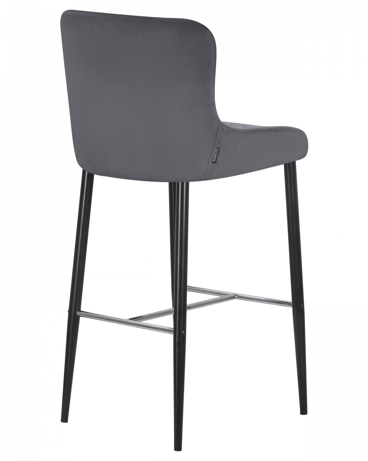 Стул барный DOBRIN CHRISTIAN'75, черные ножки, темно-серый велюр (V108-91)