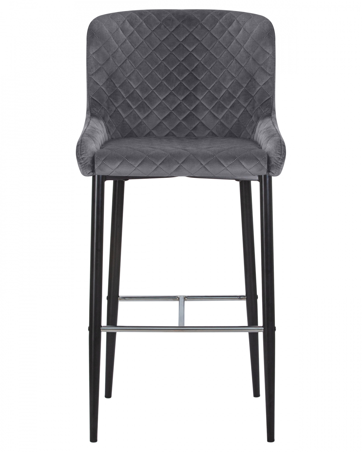 Стул барный DOBRIN CHRISTIAN'75, черные ножки, темно-серый велюр (V108-91)