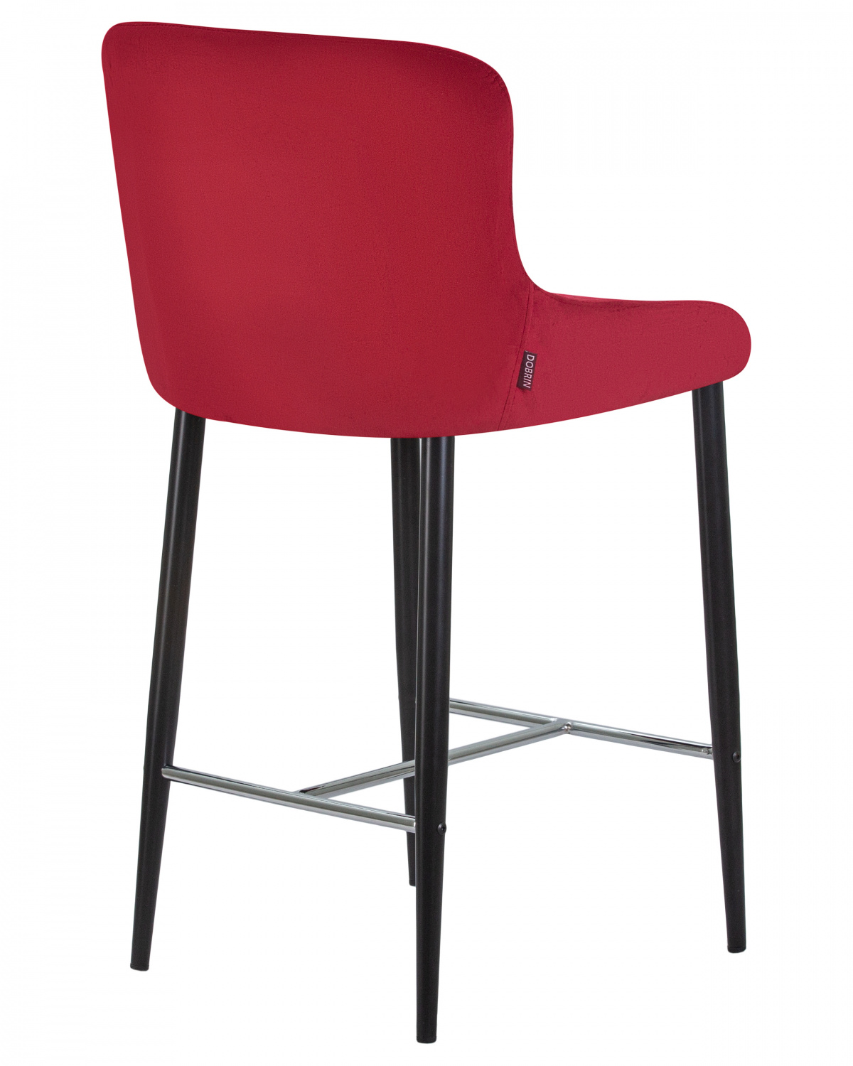 Стул полубарный DOBRIN CHRISTIAN'65, черные ножки, бордовый велюр (V108-85)