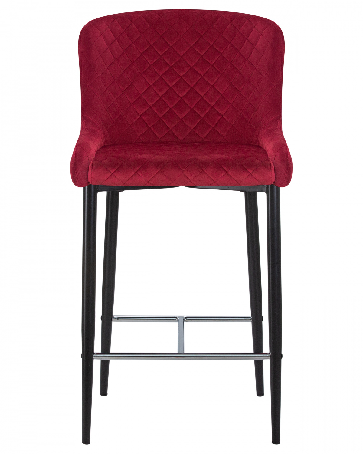 Стул полубарный DOBRIN CHRISTIAN'65, черные ножки, бордовый велюр (V108-85)