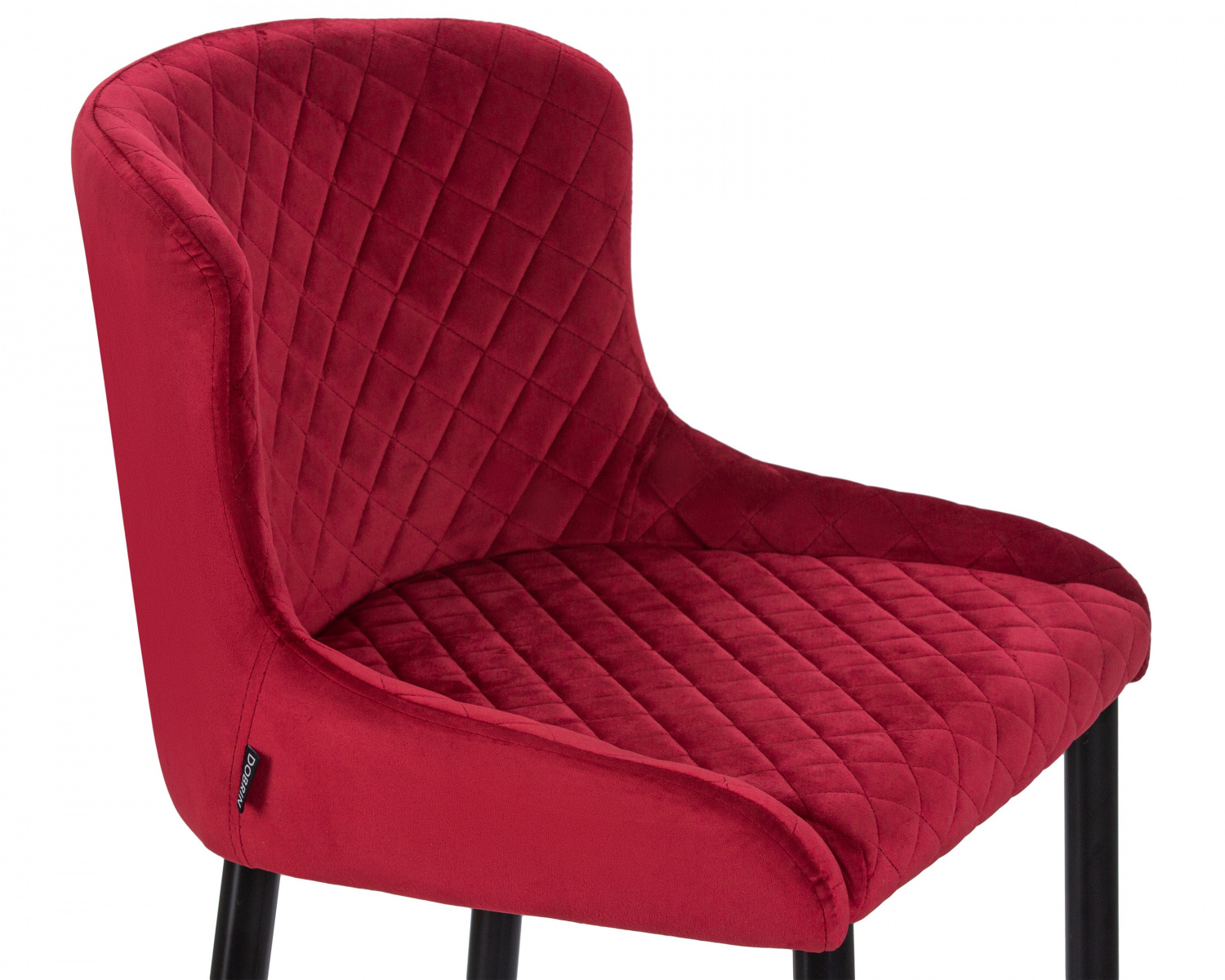 Стул полубарный DOBRIN CHRISTIAN'65, черные ножки, бордовый велюр (V108-85)