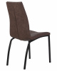 Стул обеденный DOBRIN MARK, черные ножки, коричневая винтажная экокожа (RU-05)