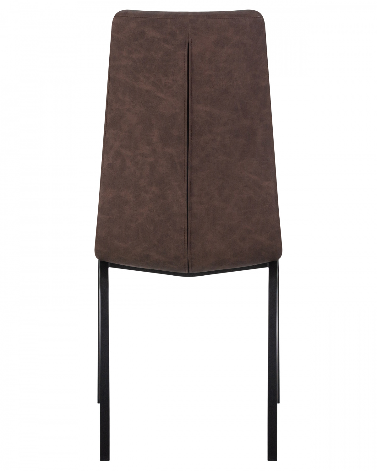 Стул обеденный DOBRIN MARK, черные ножки, коричневая винтажная экокожа (RU-05)