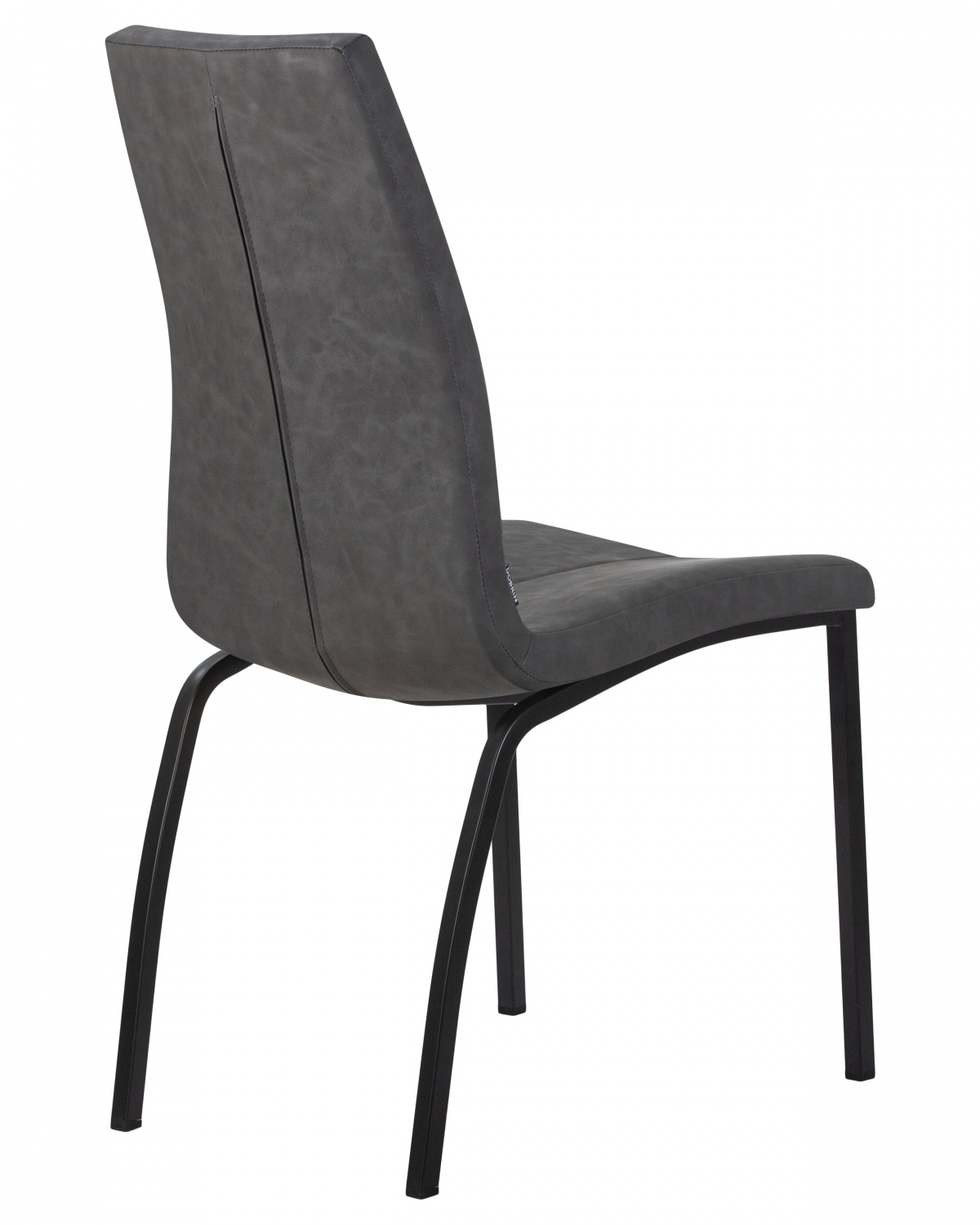 Стул обеденный DOBRIN MARK, черные ножки, серая антрацитовая винтажная экокожа (RU-08)