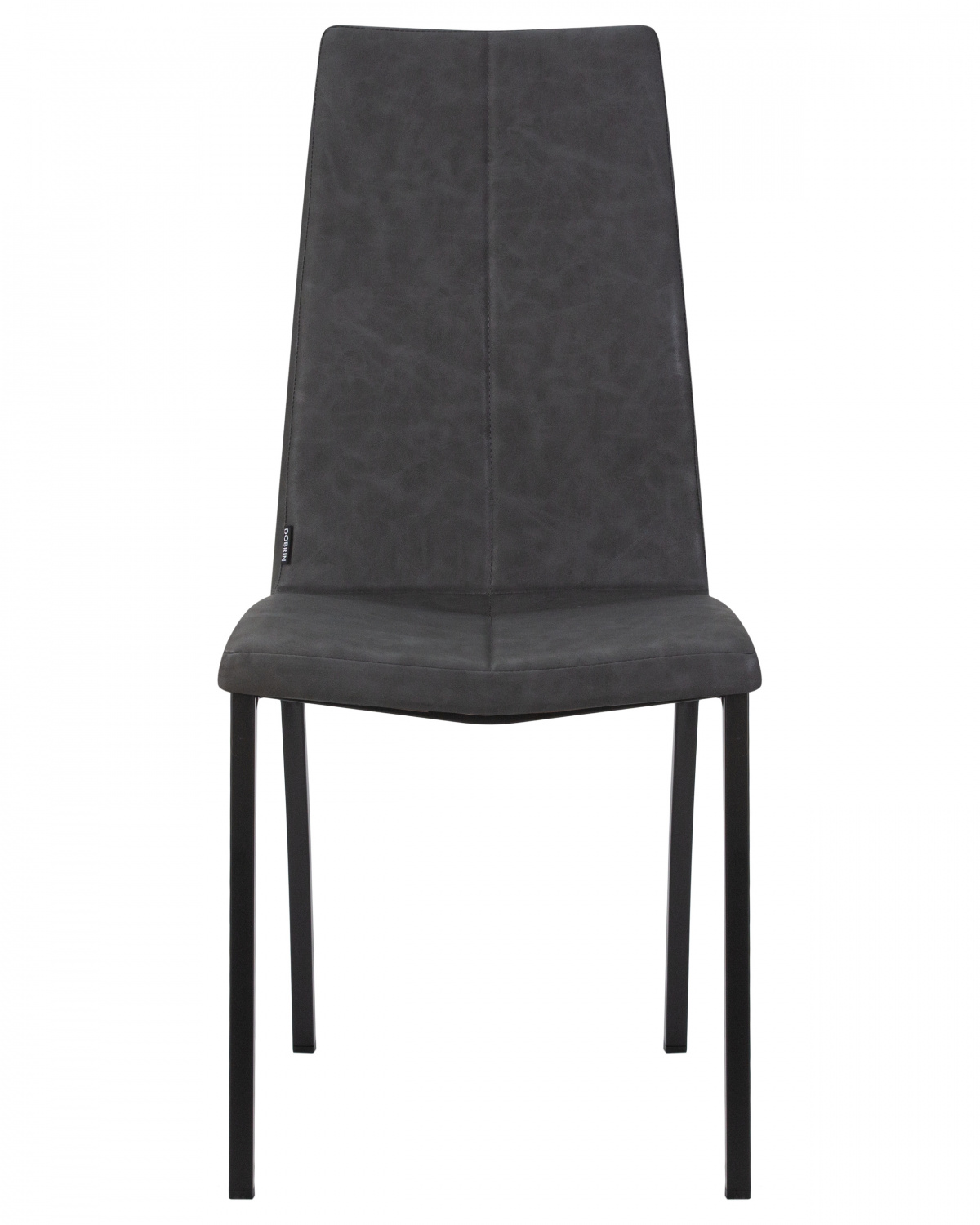 Стул обеденный DOBRIN MARK, черные ножки, серая антрацитовая винтажная экокожа (RU-08)