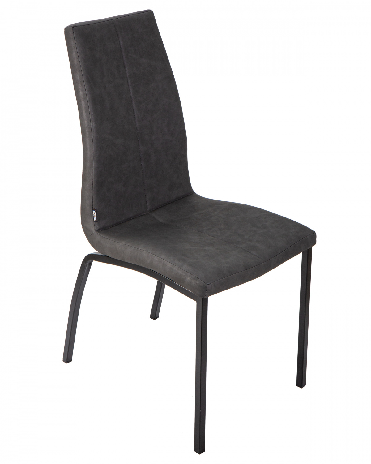 Стул обеденный DOBRIN MARK, черные ножки, серая антрацитовая винтажная экокожа (RU-08)