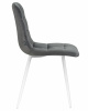 Стул обеденный DOBRIN ALEX, белые ножки, темно-серый велюр V108-91