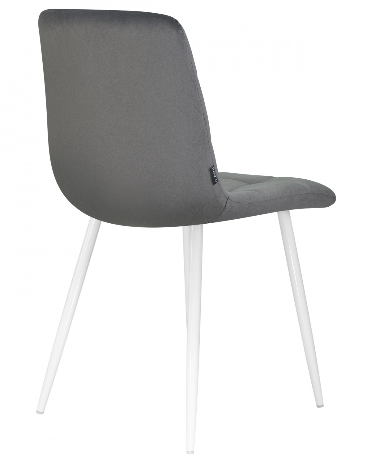 Стул обеденный DOBRIN ALEX, белые ножки, темно-серый велюр V108-91