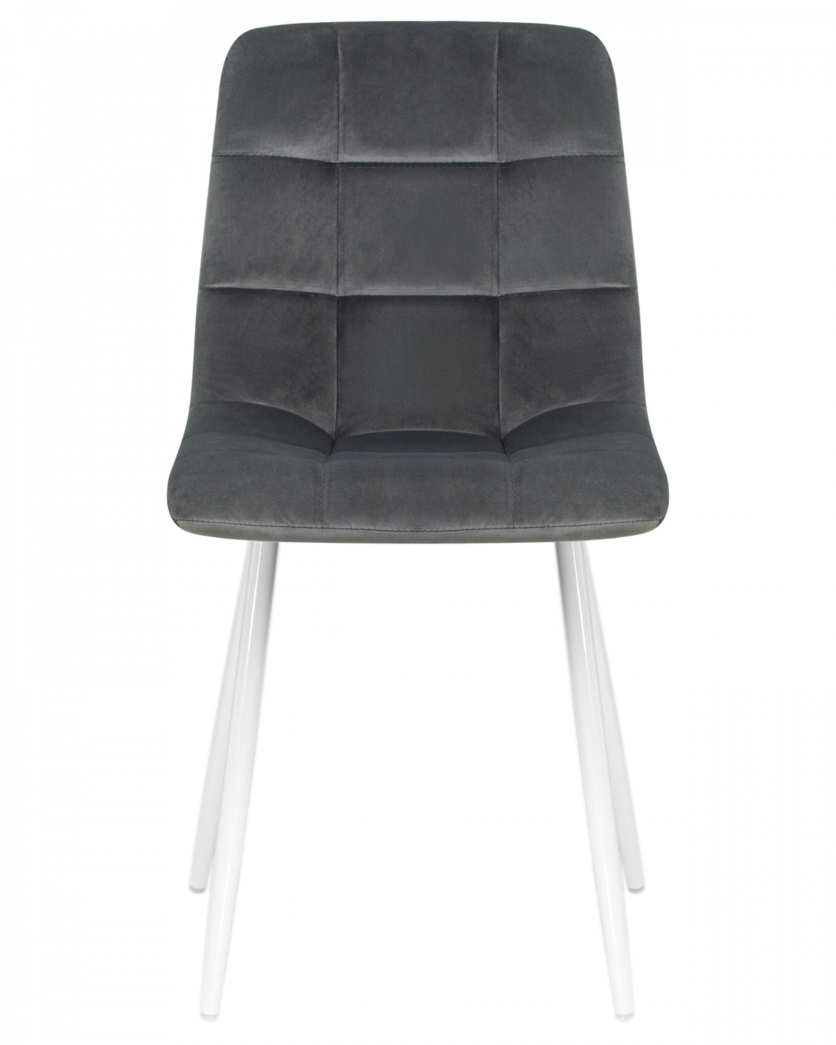 Стул обеденный DOBRIN ALEX, белые ножки, темно-серый велюр V108-91