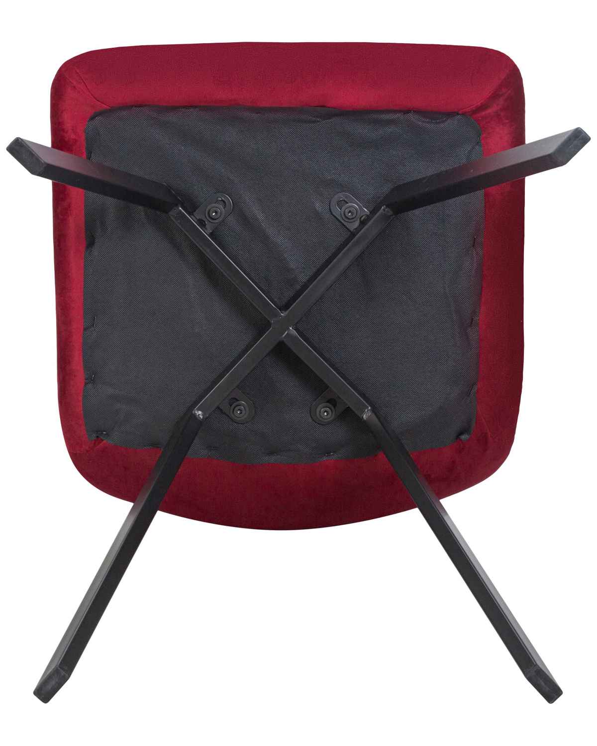 Стул обеденный DOBRIN ALEX SQUARE, черные матовые ножки, бордовый велюр (V108-85)