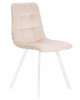 Стул обеденный DOBRIN ALEX SQUARE, белые ножки, кремовый велюр (V108-113)
