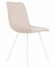 Стул обеденный DOBRIN ALEX SQUARE, белые ножки, кремовый велюр (V108-113)