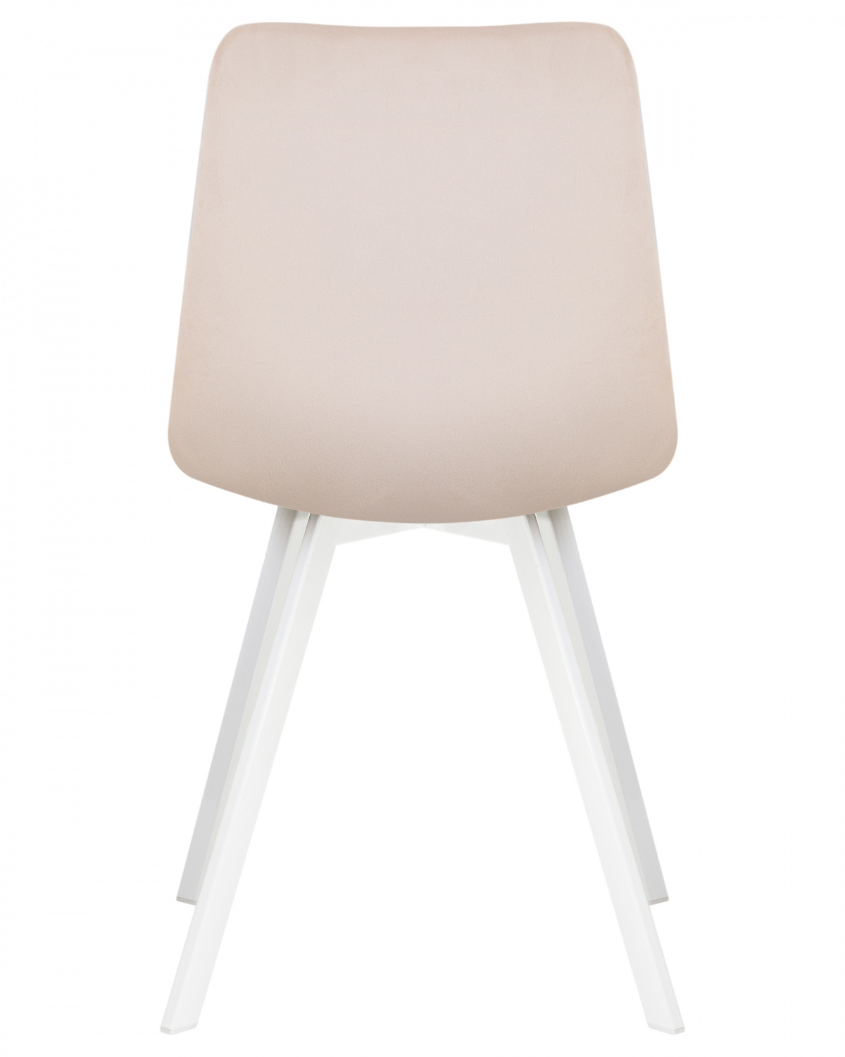 Стул обеденный DOBRIN ALEX SQUARE, белые ножки, кремовый велюр (V108-113)
