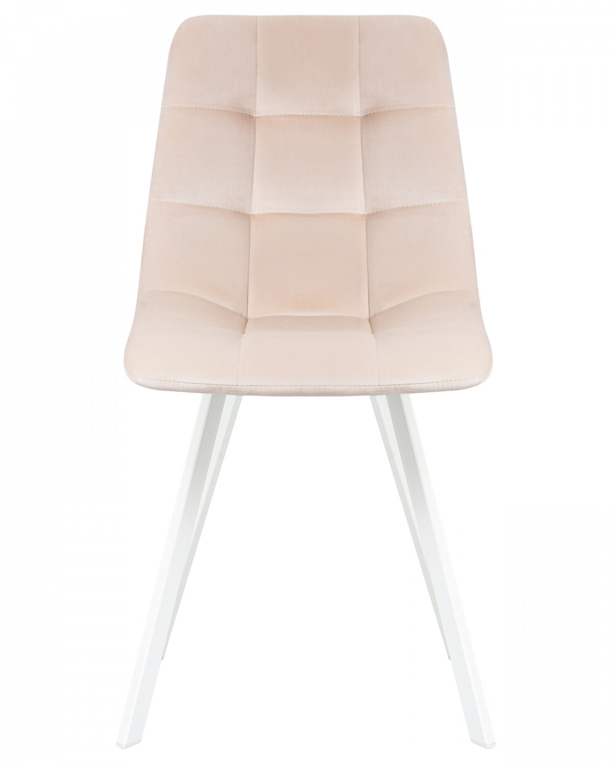 Стул обеденный DOBRIN ALEX SQUARE, белые ножки, кремовый велюр (V108-113)