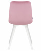 Стул обеденный DOBRIN ALEX SQUARE, белые ножки, розовый велюр (V108-15)