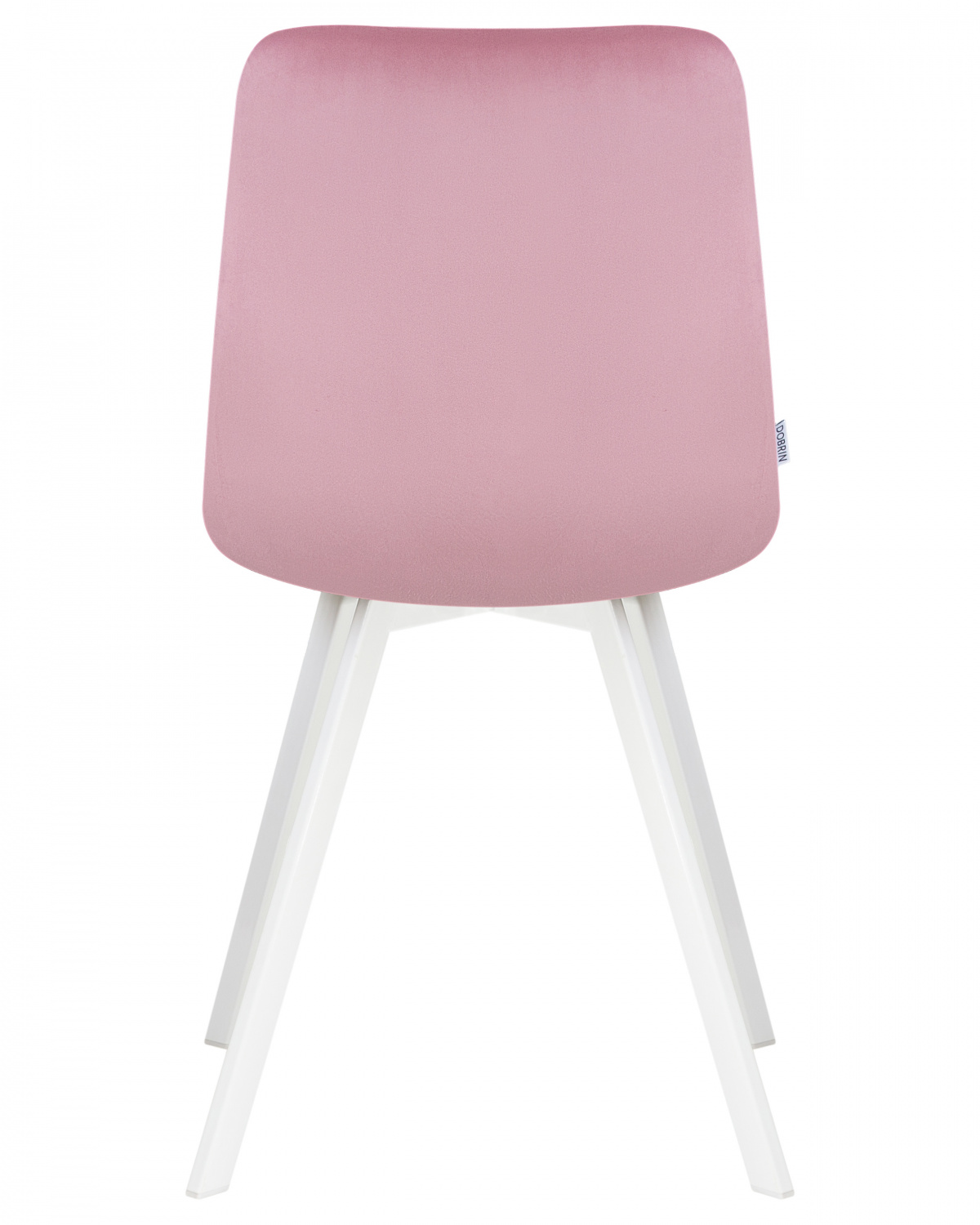 Стул обеденный DOBRIN ALEX SQUARE, белые ножки, розовый велюр (V108-15)