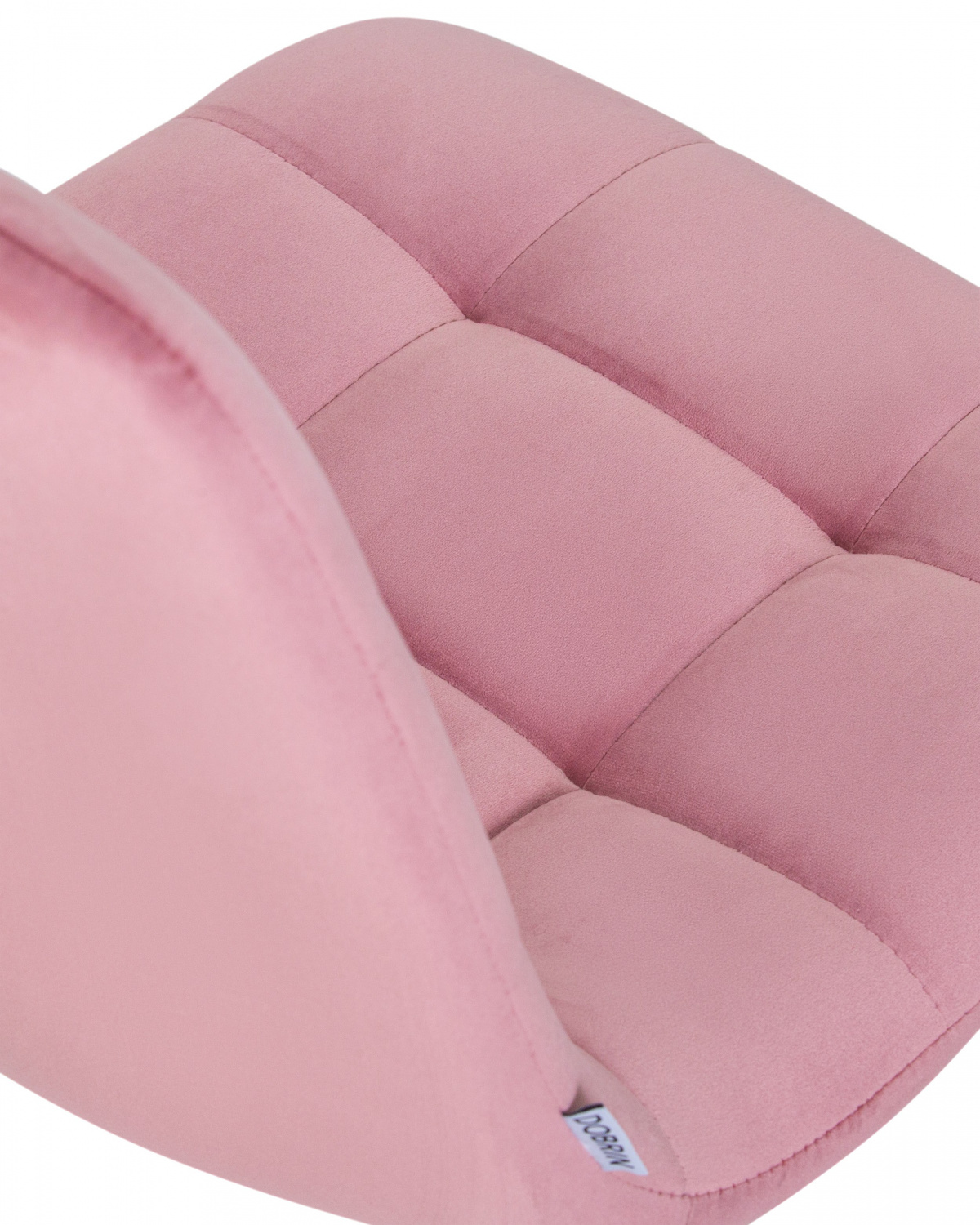 Стул обеденный DOBRIN ALEX SQUARE, белые ножки, розовый велюр (V108-15)