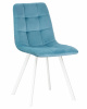 Стул обеденный DOBRIN ALEX SQUARE, белые ножки, морской волны велюр (V108-57)