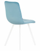 Стул обеденный DOBRIN ALEX SQUARE, белые ножки, морской волны велюр (V108-57)