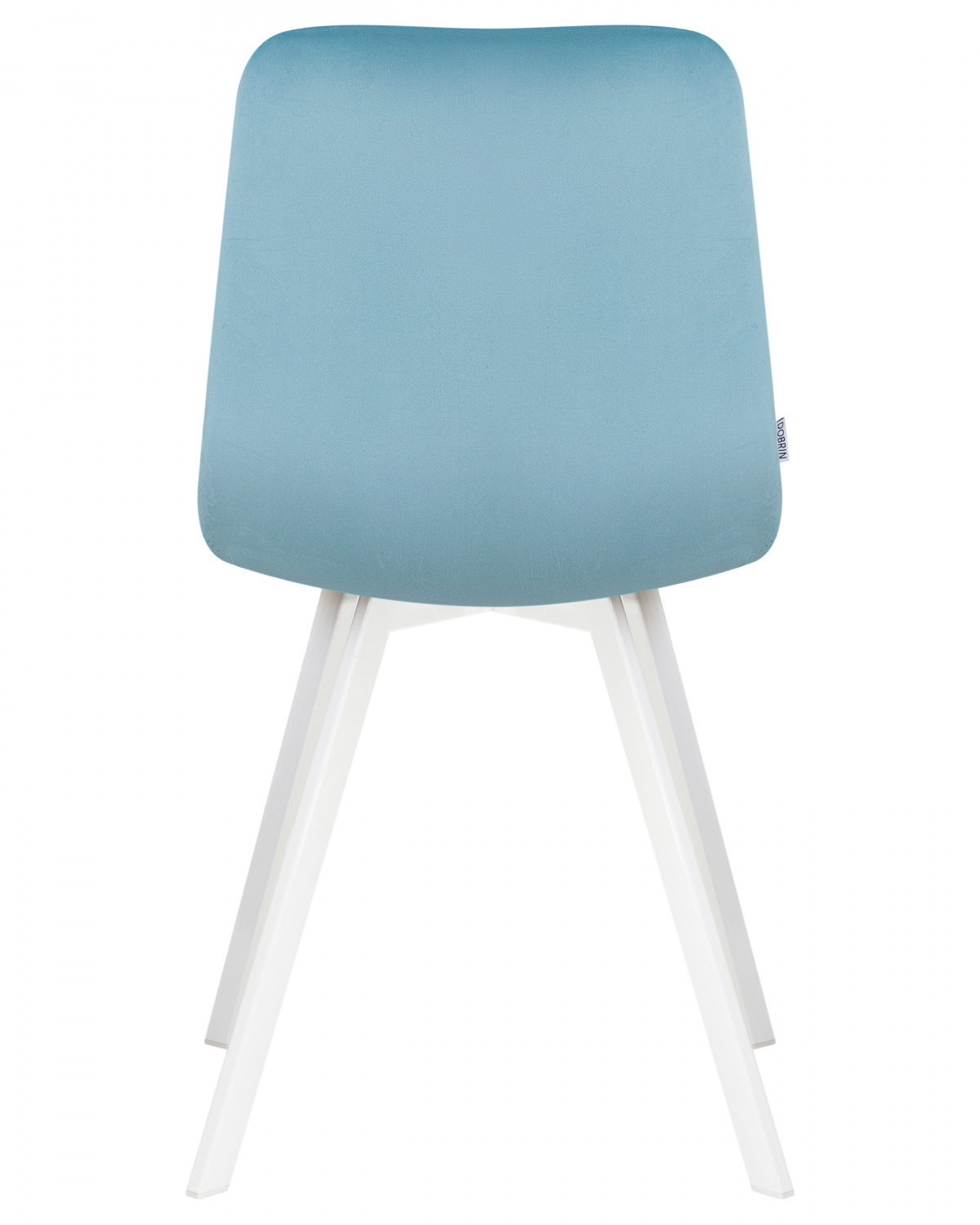 Стул обеденный DOBRIN ALEX SQUARE, белые ножки, морской волны велюр (V108-57)