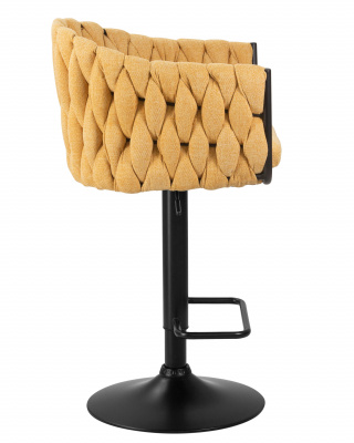 Стул барный DOBRIN LEON, жёлтая ткань (LAR 275-8)