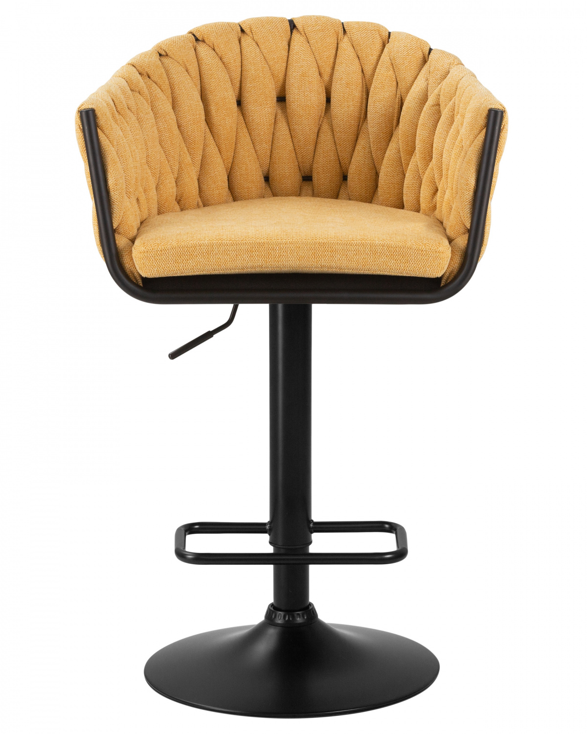 Стул барный DOBRIN LEON, жёлтая ткань (LAR 275-8)