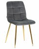 Стул обеденный DOBRIN ALEX, золотые ножки, темно-серый велюр (V108-91)