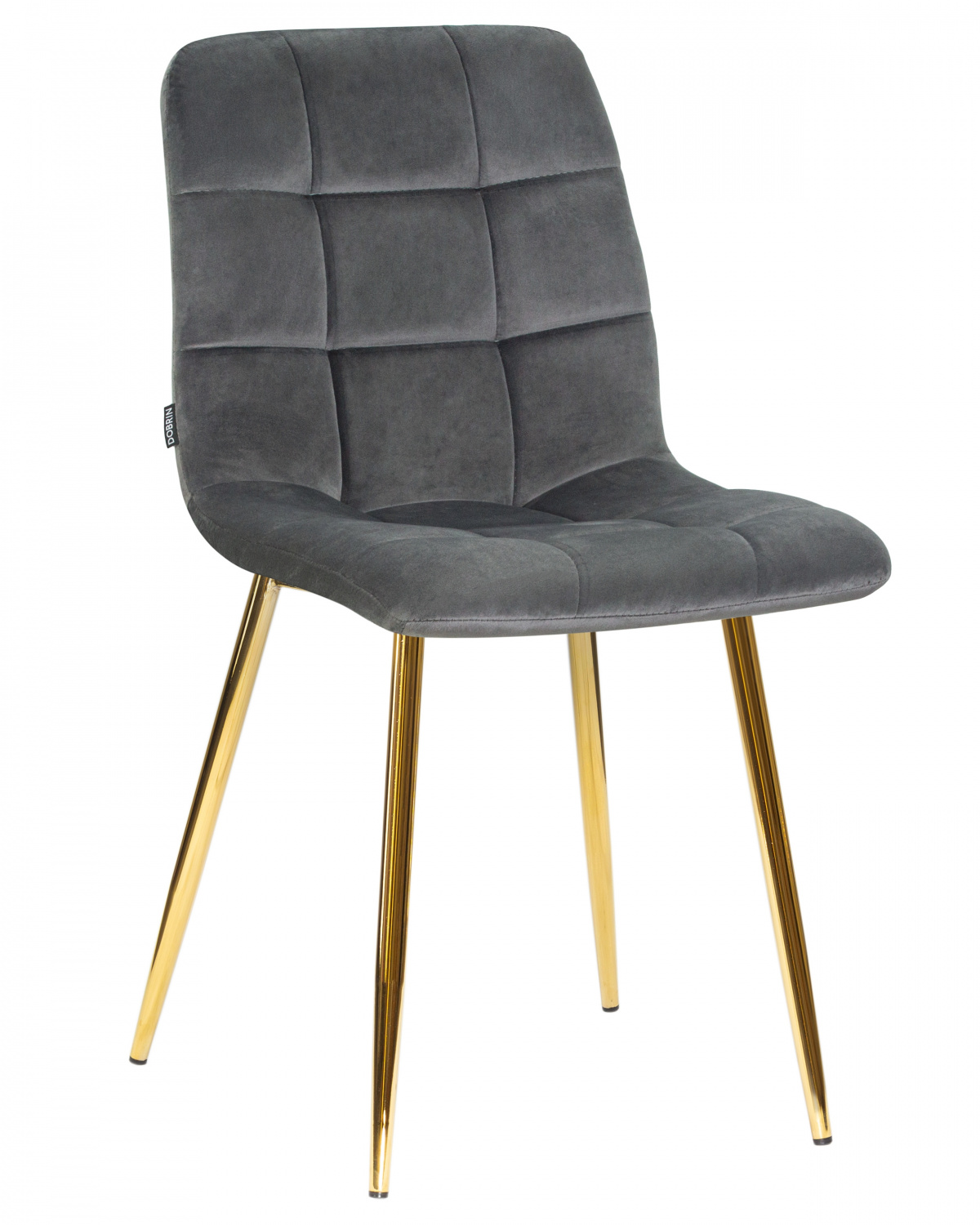 Стул обеденный DOBRIN ALEX, золотые ножки, темно-серый велюр (V108-91)
