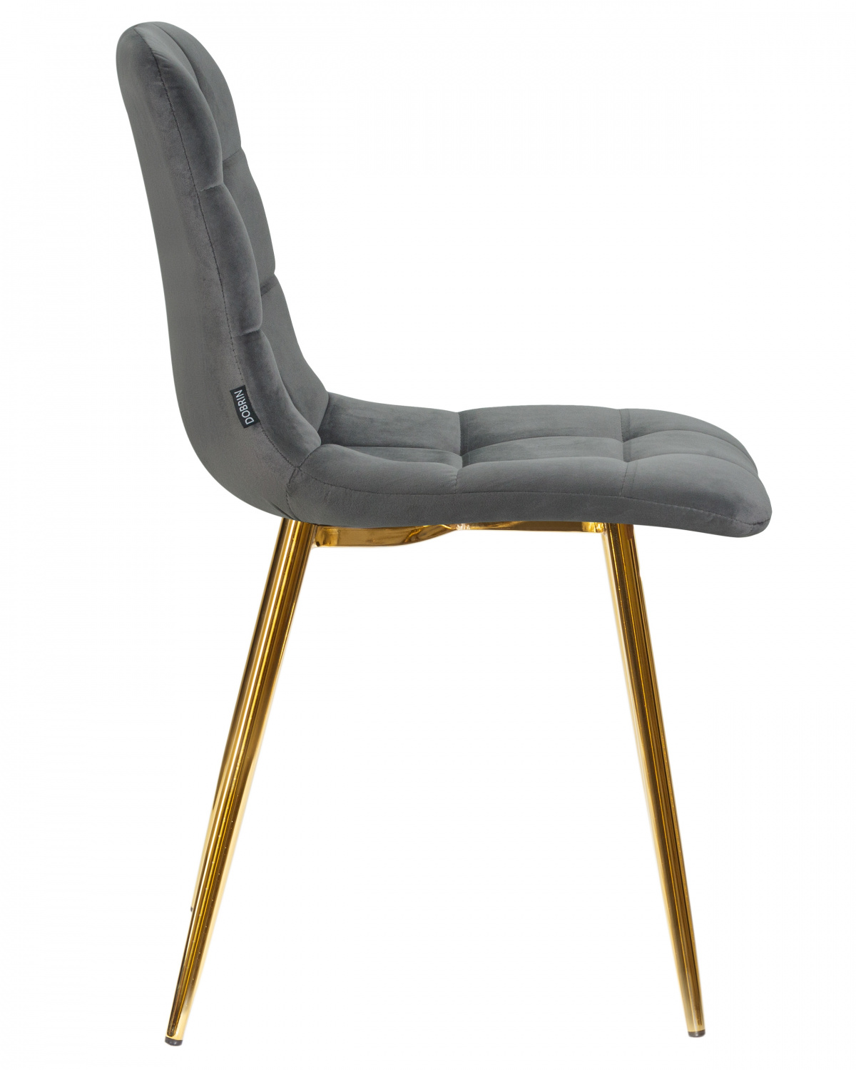 Стул обеденный DOBRIN ALEX, золотые ножки, темно-серый велюр (V108-91)