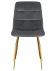 Стул обеденный DOBRIN ALEX, золотые ножки, темно-серый велюр (V108-91)