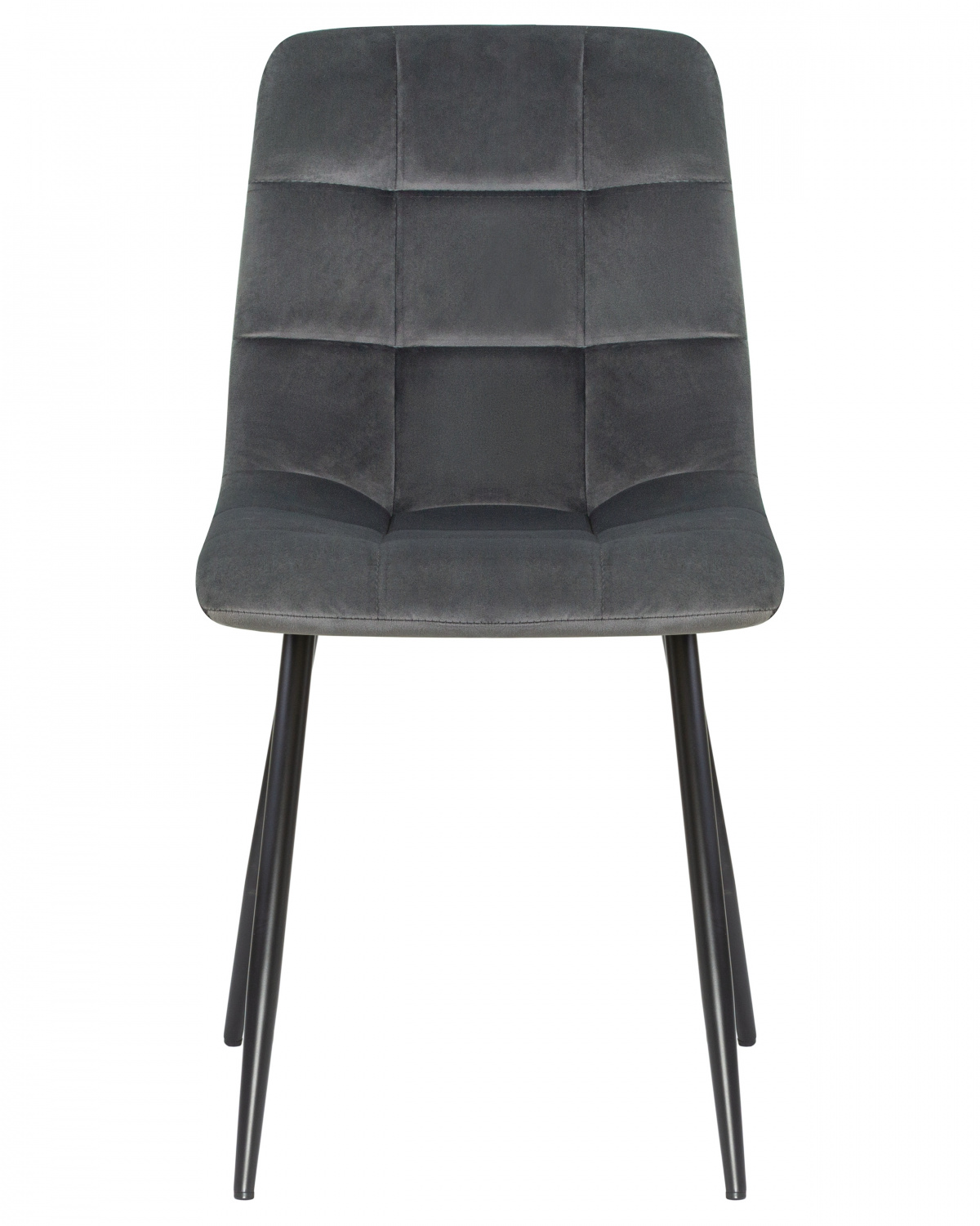 Стул обеденный DOBRIN ALEX, черные матовые ножки, темно-серый велюр (V108-91)