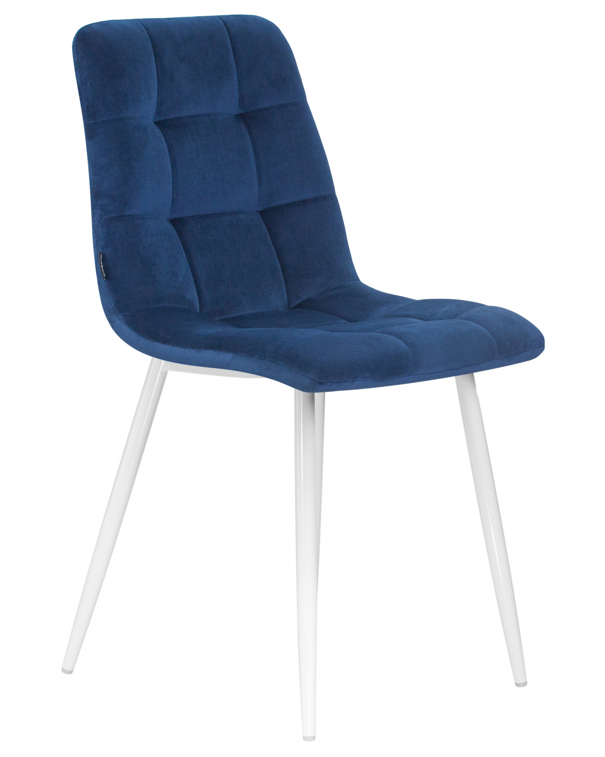 Стул обеденный DOBRIN ALEX, белые ножки, темно-синий велюр (V108-67)