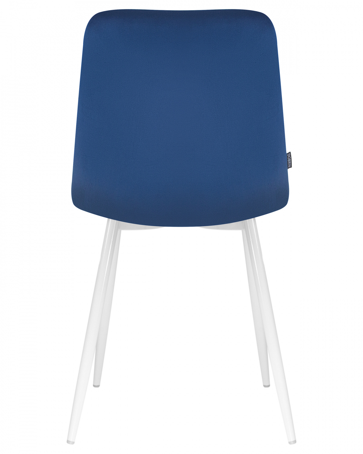 Стул обеденный DOBRIN ALEX, белые ножки, темно-синий велюр (V108-67)