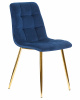 Стул обеденный DOBRIN ALEX, золотые ножки, темно-синий велюр (V108-67)