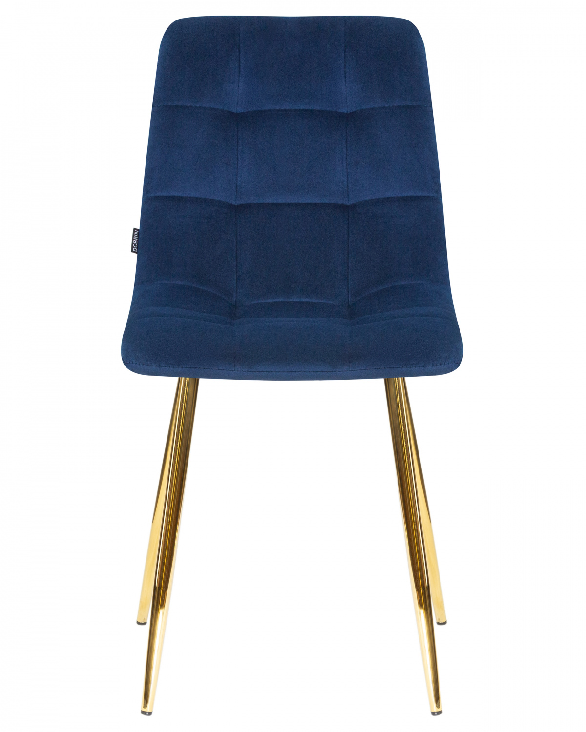 Стул обеденный DOBRIN ALEX, золотые ножки, темно-синий велюр (V108-67)
