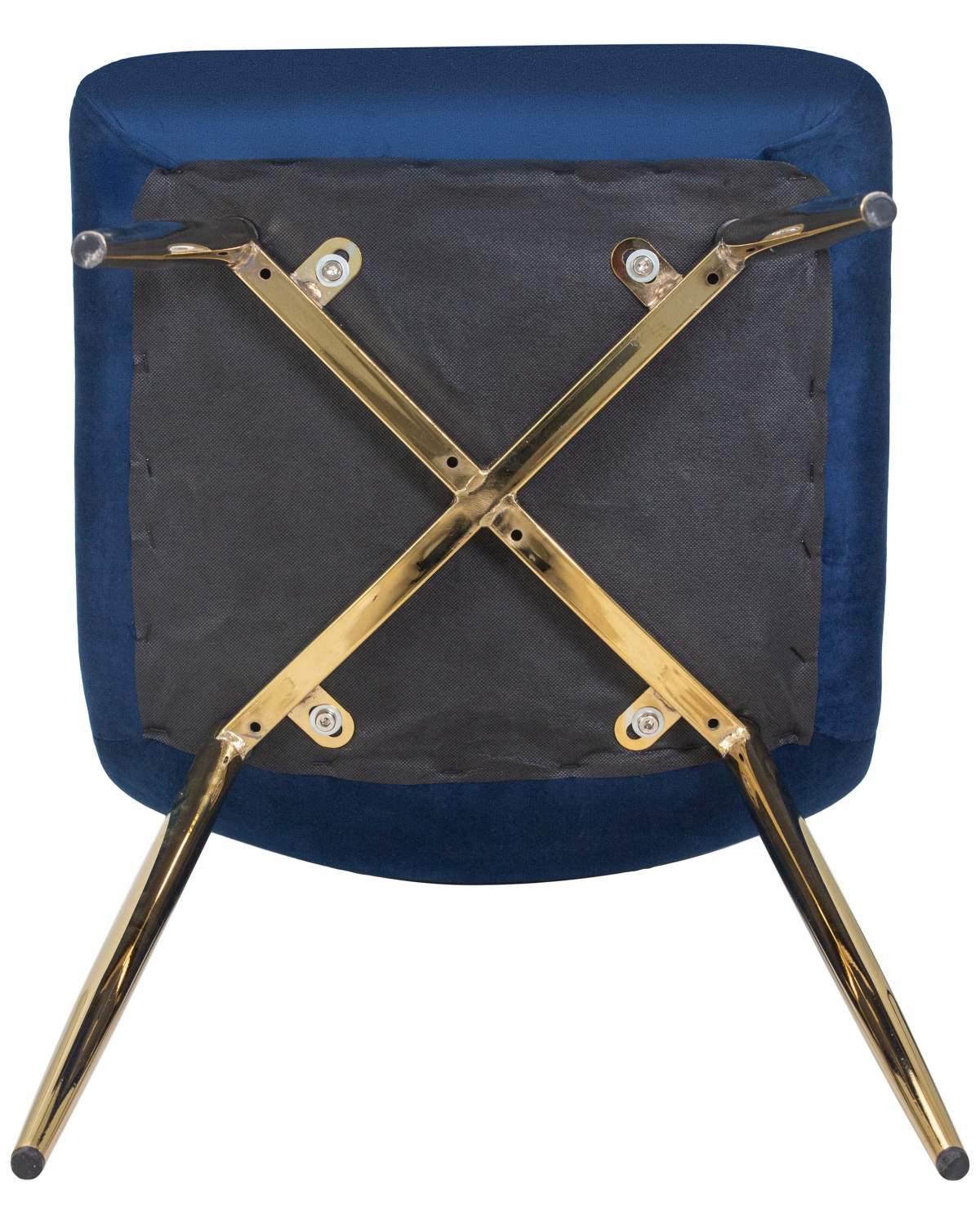 Стул обеденный DOBRIN ALEX, золотые ножки, темно-синий велюр (V108-67)