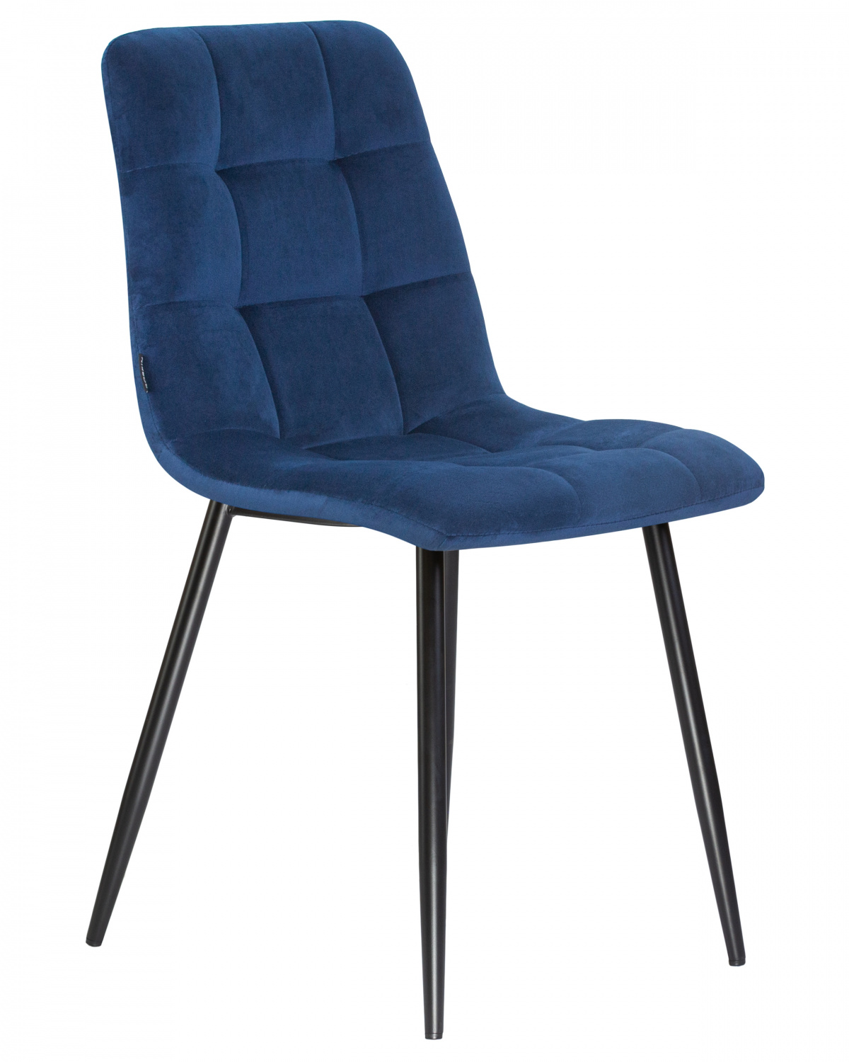 Стул обеденный DOBRIN ALEX, черные матовые ножки, темно-синий велюр (V108-67)