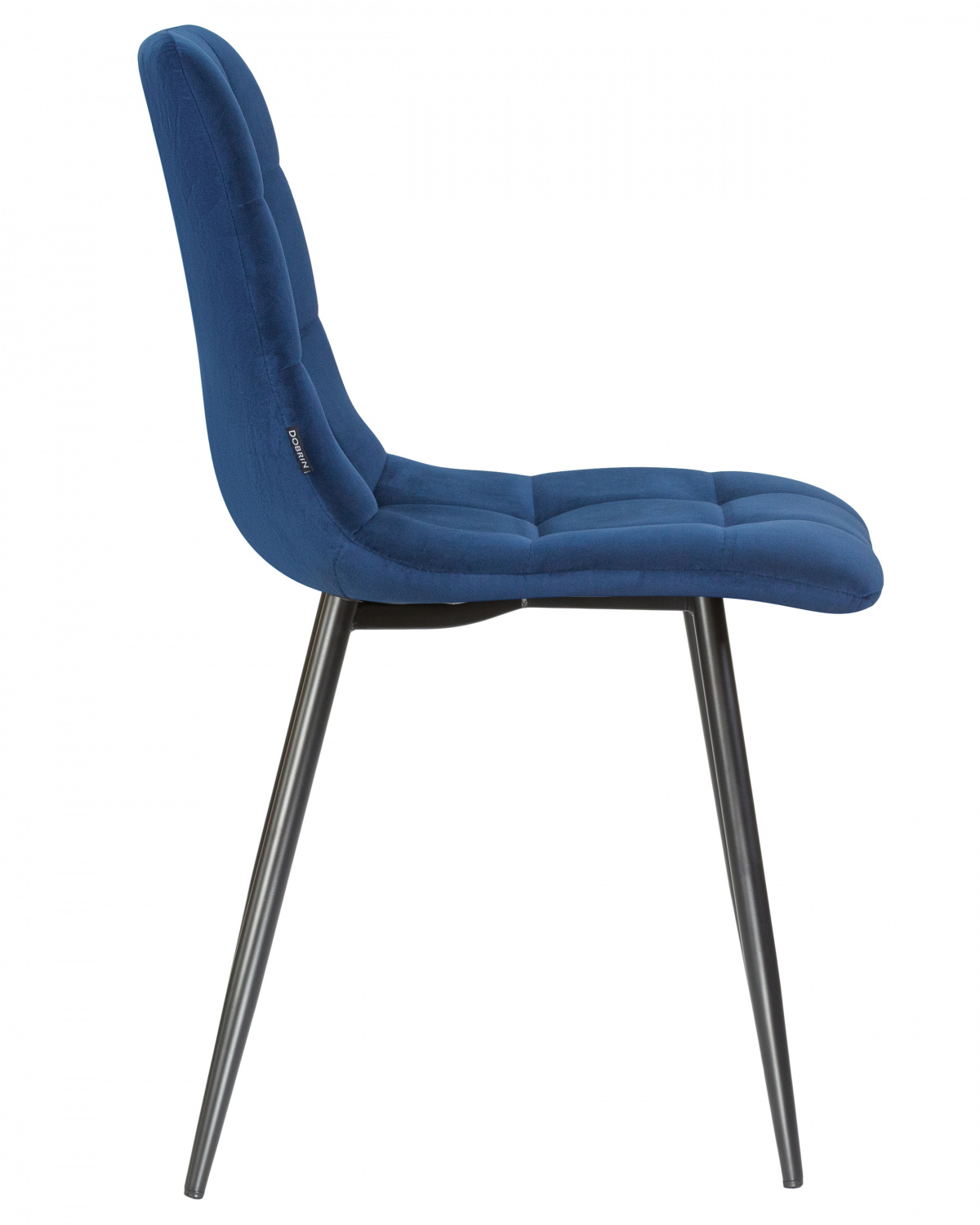 Стул обеденный DOBRIN ALEX, черные матовые ножки, темно-синий велюр (V108-67)