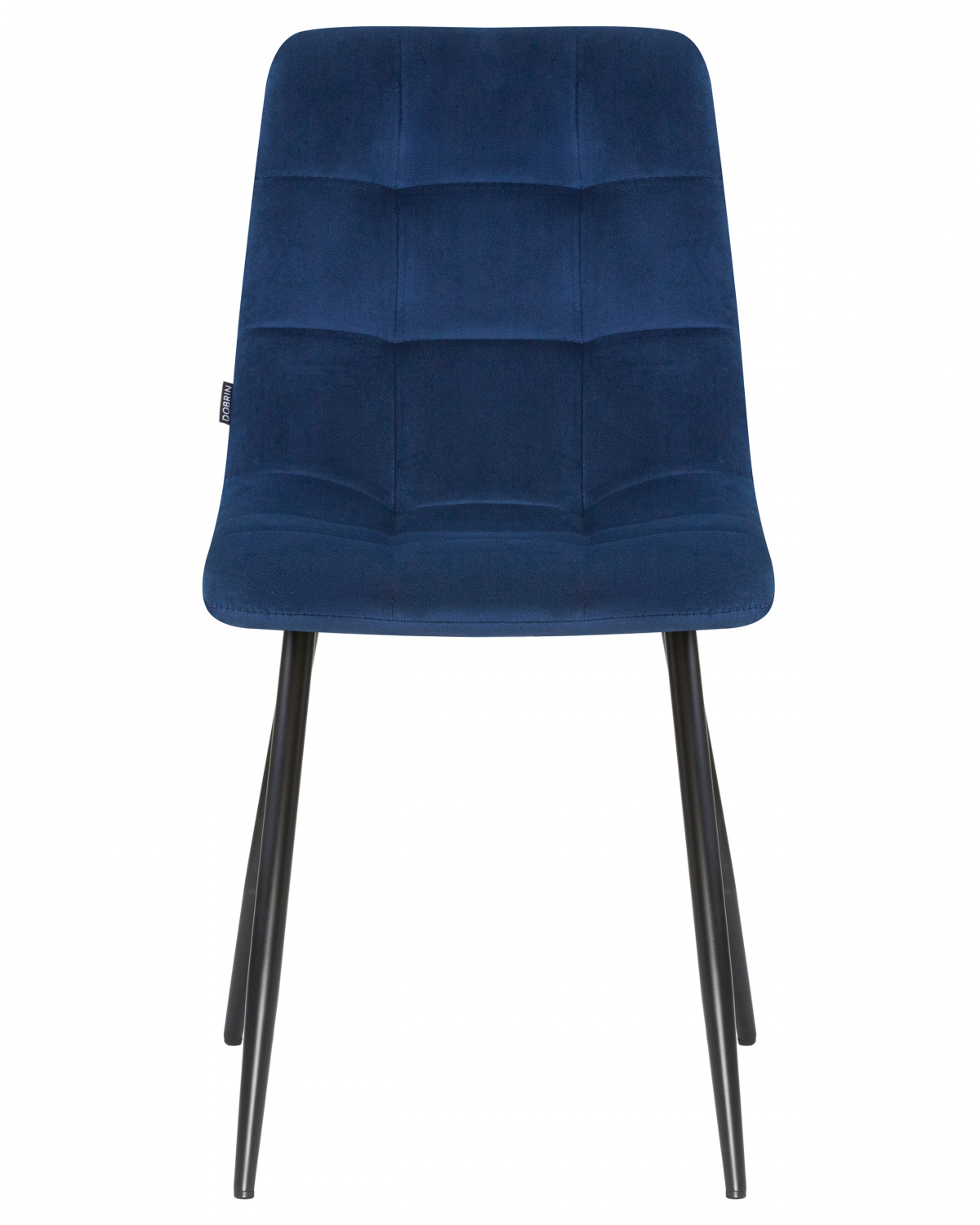 Стул обеденный DOBRIN ALEX, черные матовые ножки, темно-синий велюр (V108-67)