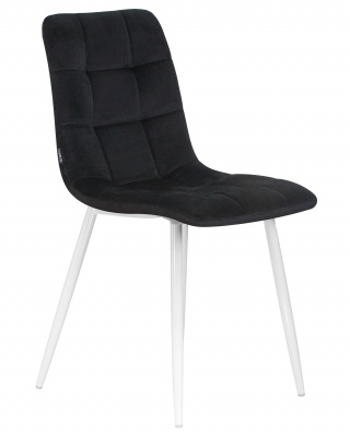 Стул обеденный DOBRIN ALEX, белые ножки, черный велюр (V108-77),