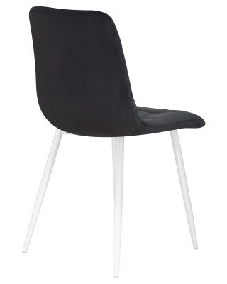 Стул обеденный DOBRIN ALEX, белые ножки, черный велюр (V108-77),