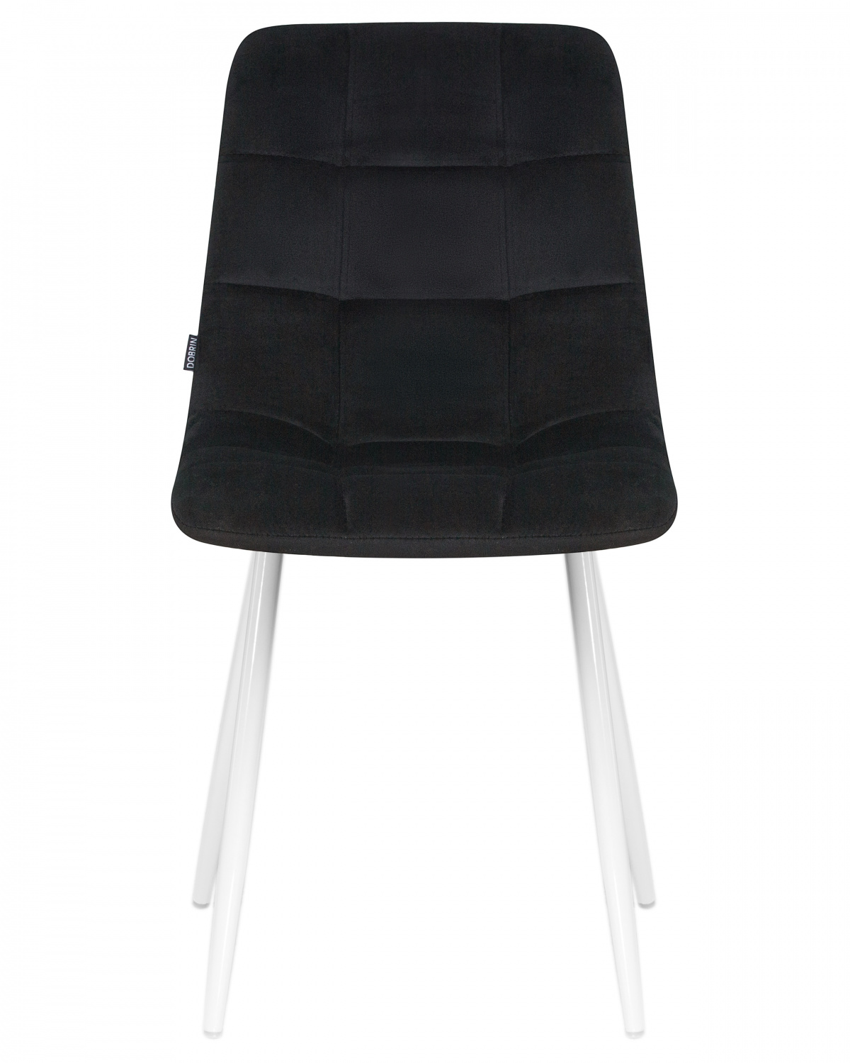 Стул обеденный DOBRIN ALEX, белые ножки, черный велюр (V108-77),