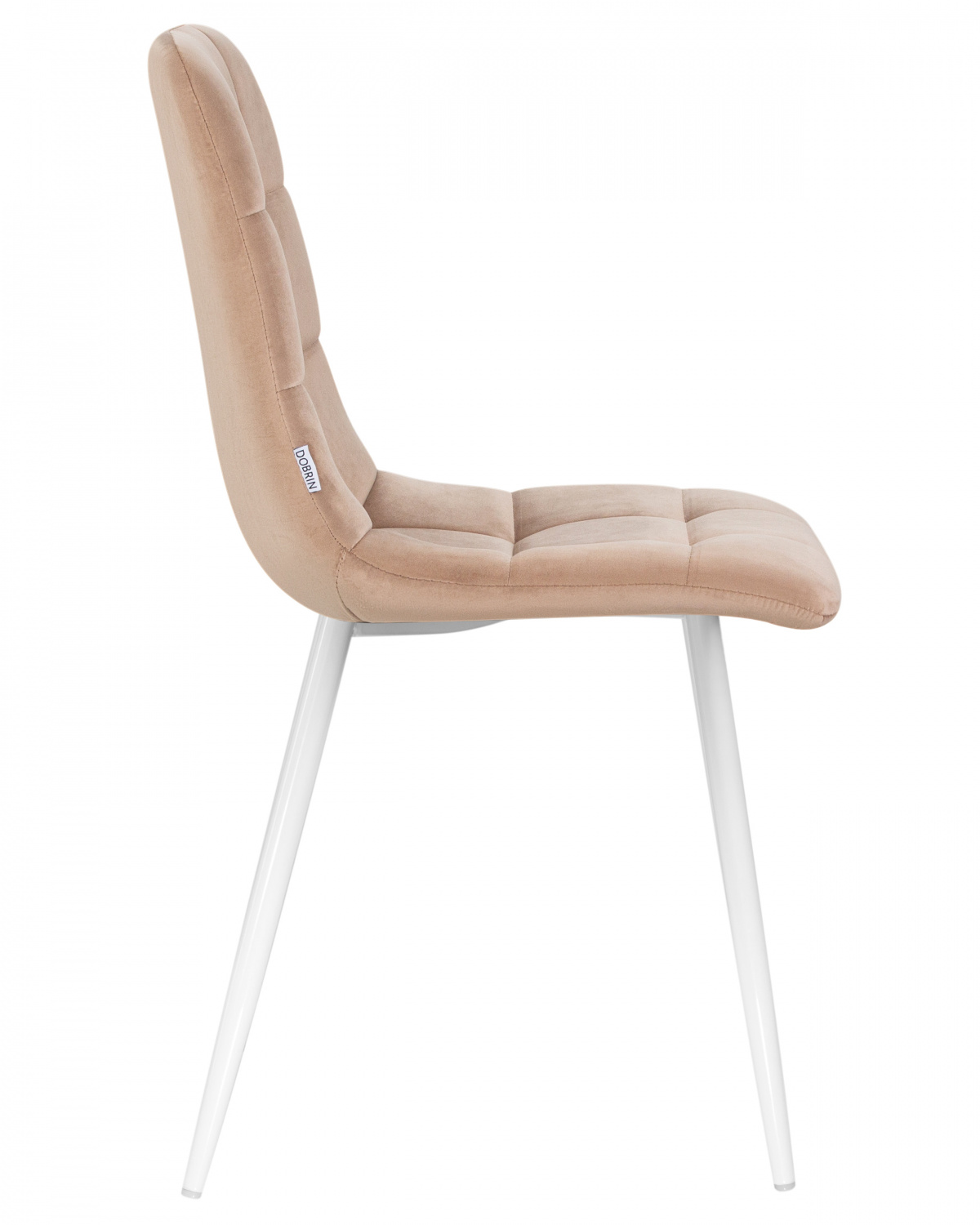 Стул обеденный DOBRIN ALEX, белые ножки, мокко велюр (V108-104),