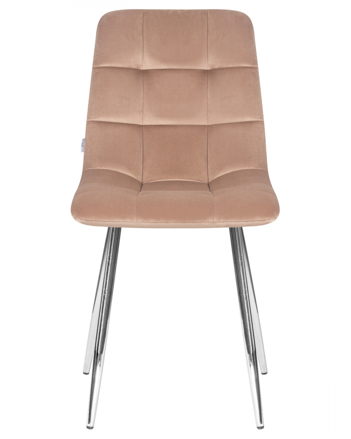 Стул обеденный DOBRIN ALEX, хром ножки, мокко велюр (V108-104),