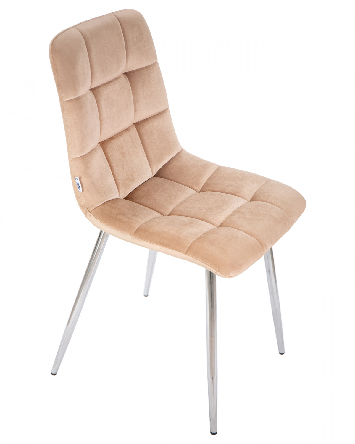 Стул обеденный DOBRIN ALEX, хром ножки, мокко велюр (V108-104),